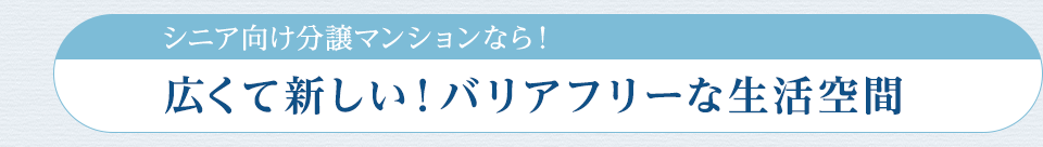 広くて新しい！バリアフリーな生活空間