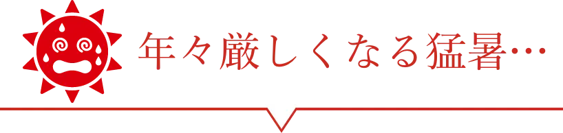 年々厳しくなる猛暑…