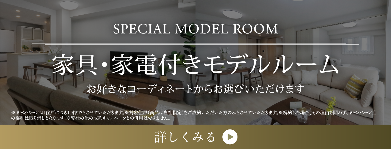 家具・家電付きモデルルーム