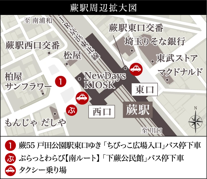蕨駅周辺拡大図
